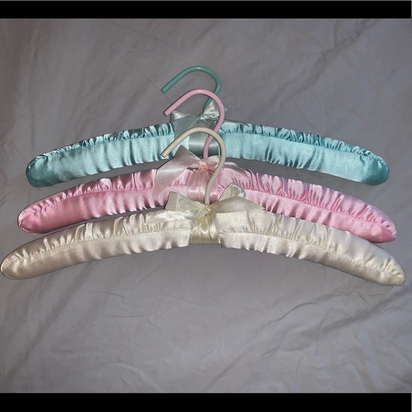 Vintage padded satin clothing hangers